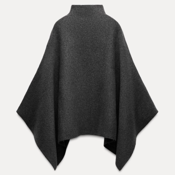 ASYMMETRIC KNIT CAPE