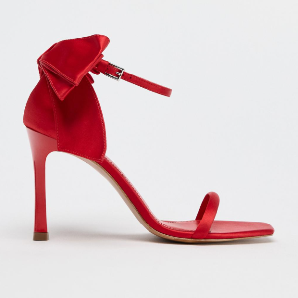 SATIN SANDALS WITH BOW