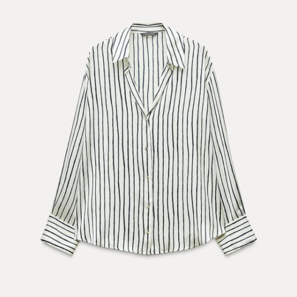 STRIPED SATIN SHIRT