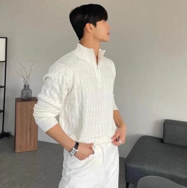 Gwanju Cable Half Zip Sweater - Image 4