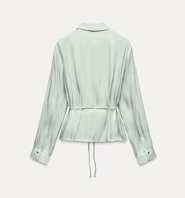 SHIMMER EFFECT TIE SHIRT - Image 2