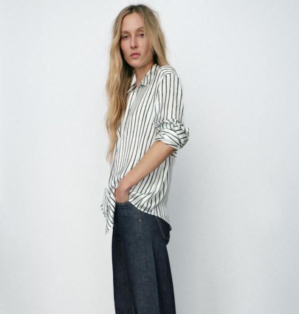 STRIPED SATIN SHIRT - Image 4