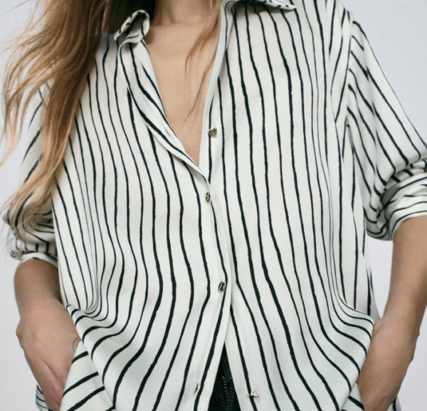 STRIPED SATIN SHIRT - Image 6