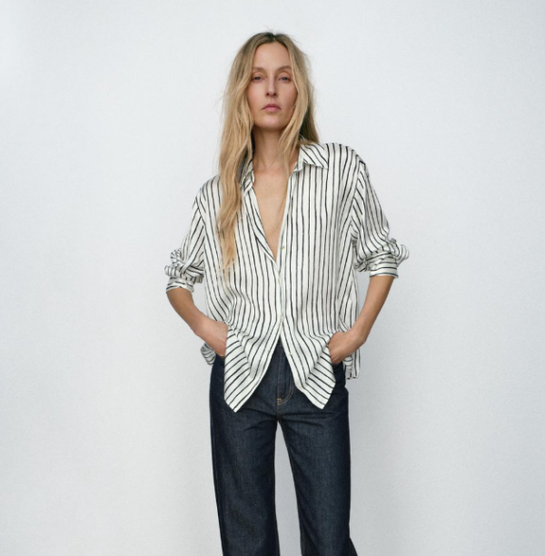 STRIPED SATIN SHIRT - Image 3