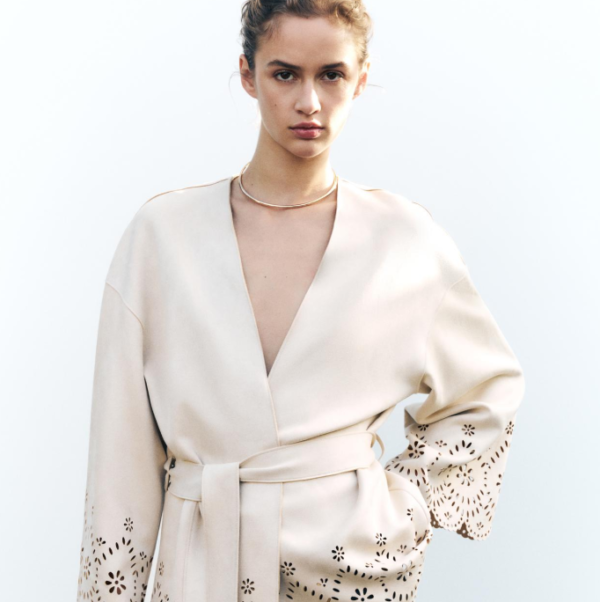 SUEDE-EFFECT TRENCH COAT - Image 5