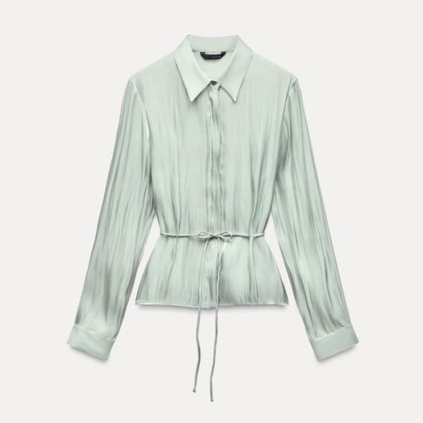 SHIMMER EFFECT TIE SHIRT