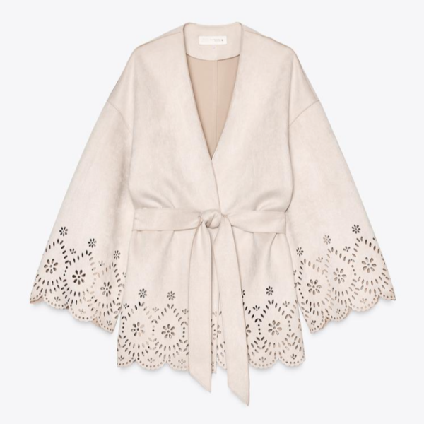 SUEDE-EFFECT TRENCH COAT